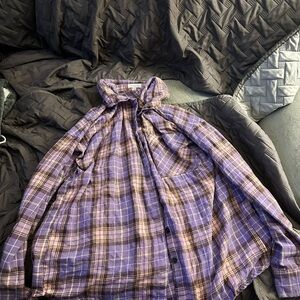 Better Be Plaid Shirt in Purple and Tan